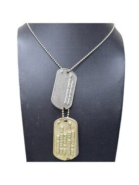 Vintage Military Dog Tags Ball Chain Necklace Army SAR Leo E Leavers WWII NOK